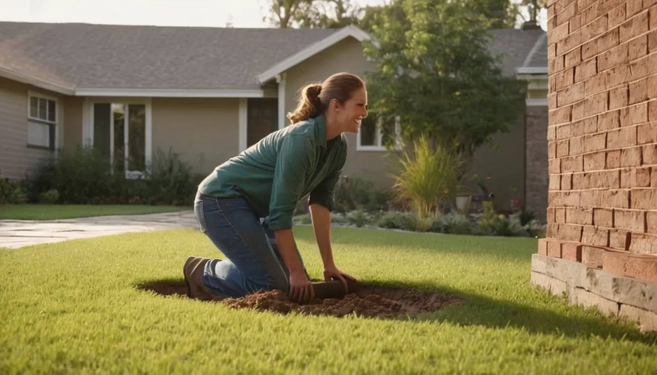 Friendly pest control provider showing a homeowner a termite inspection spot along the foundation of a brick ranch home in the New Orleans area